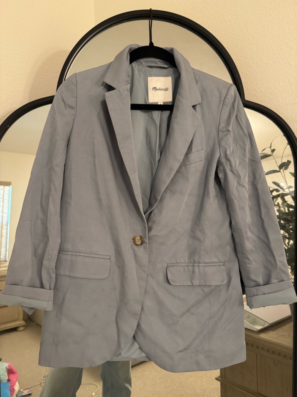 Madewell Pale Blue Women's Single-Button Blazer